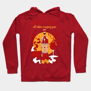 Red and Gold Wine O'Clock Hoodie